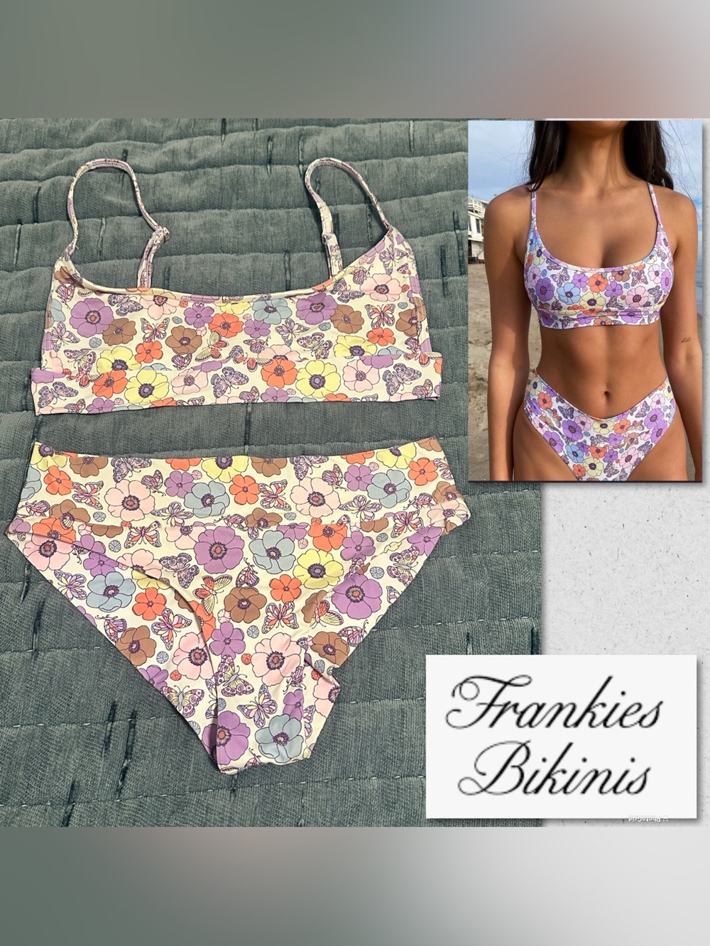 Frankie's Bikinis Mariposa Floral Butterfly Swimwear Set